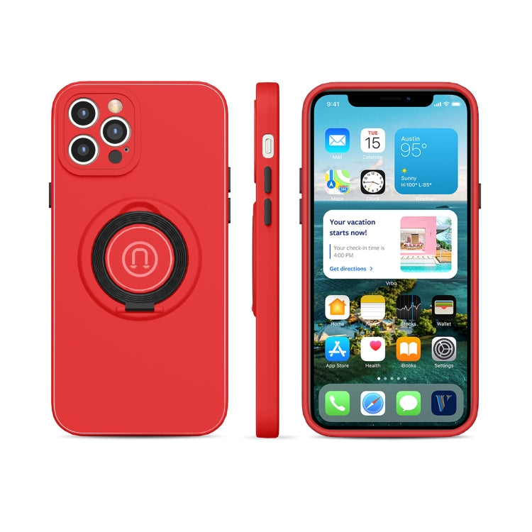 For iPhone 13 Pro Skin Feel 2 in 1 Magnetic PC + TPU Shockproof Case with Ring Holder