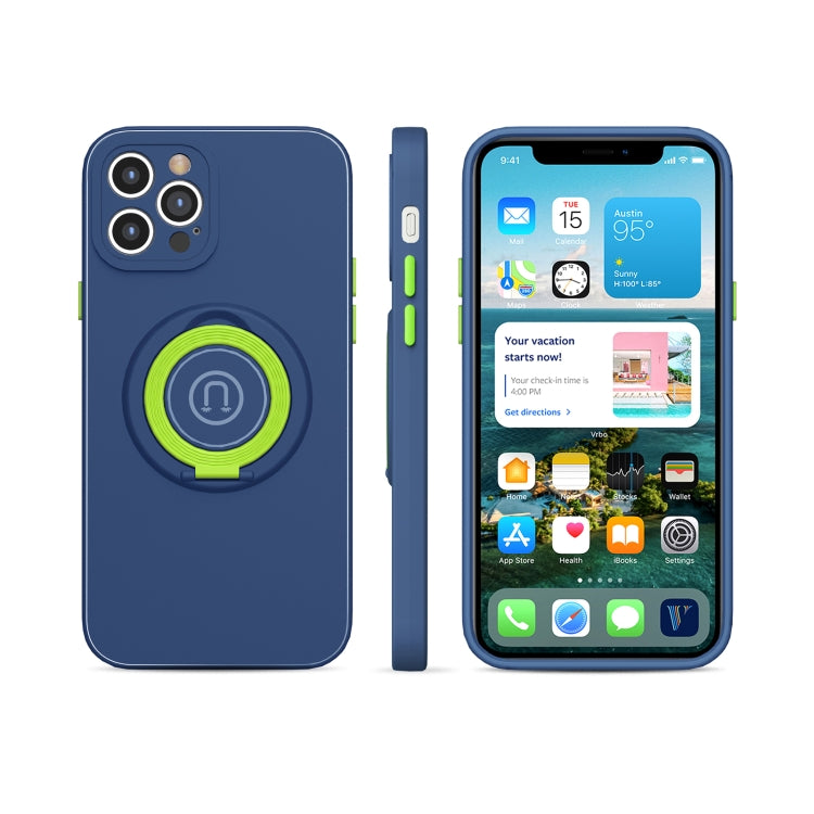 For iPhone 13 Pro Max Skin Feel 2 in 1 Magnetic PC + TPU Shockproof Case with Ring Holder