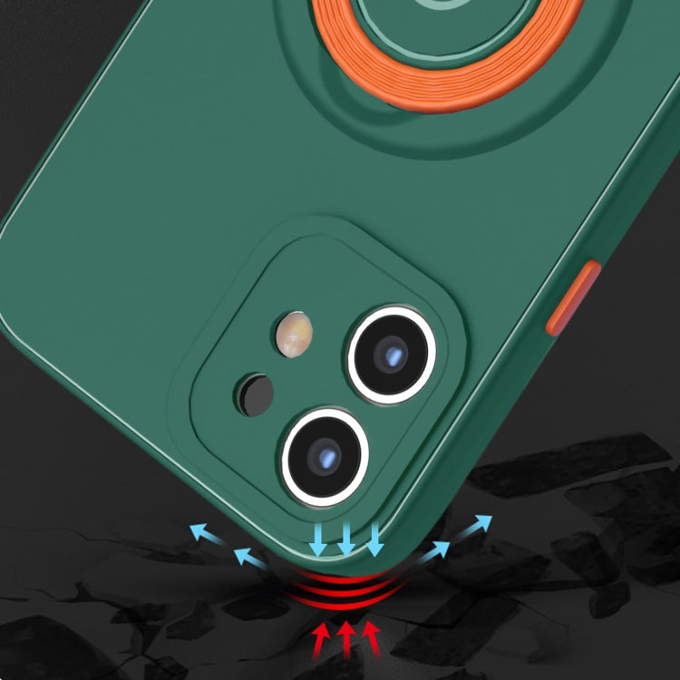 For iPhone 12 mini Skin Feel 2 in 1 Magnetic PC + TPU Shockproof Case with Ring Holder