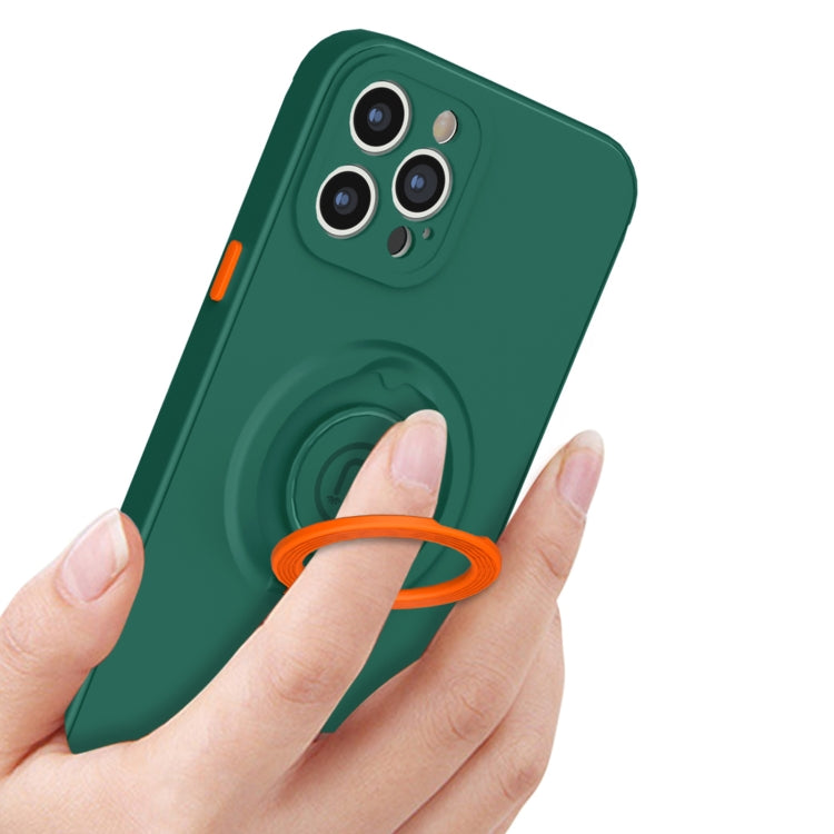 For iPhone 12 Pro Skin Feel 2 in 1 Magnetic PC + TPU Shockproof Case with Ring Holder
