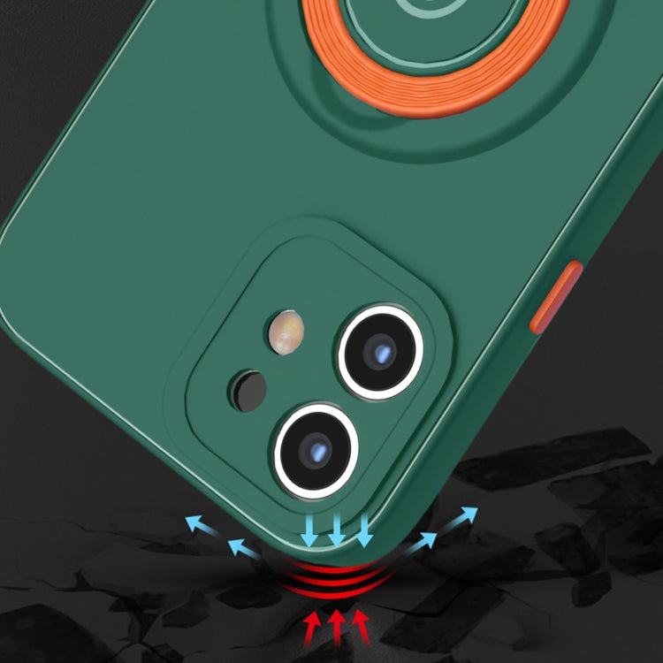 For iPhone 11 Skin Feel 2 in 1 Magnetic PC + TPU Shockproof Case with Ring Holder
