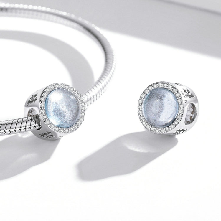 S925 Sterling Silver Christmas Night Snow Scene Beads DIY Bracelet Necklace Accessories