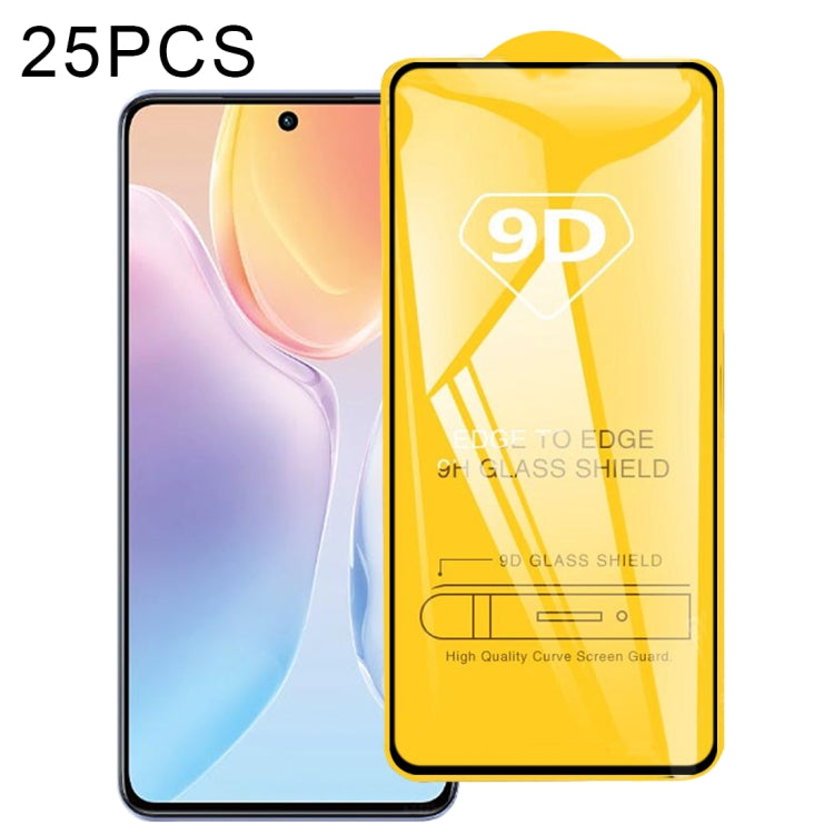 For vivo X70 / X70t 25 PCS 9D Full Glue Full Screen Tempered Glass Film