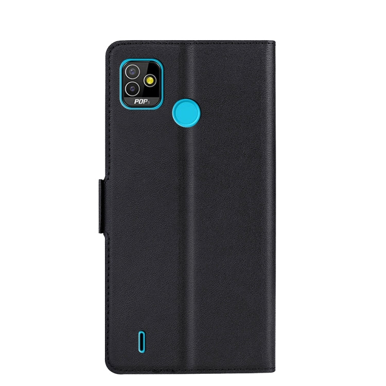For Tecno Pop 5 Ultra-thin Voltage Side Buckle PU + TPU Horizontal Flip Leather Case with Holder & Card Slot