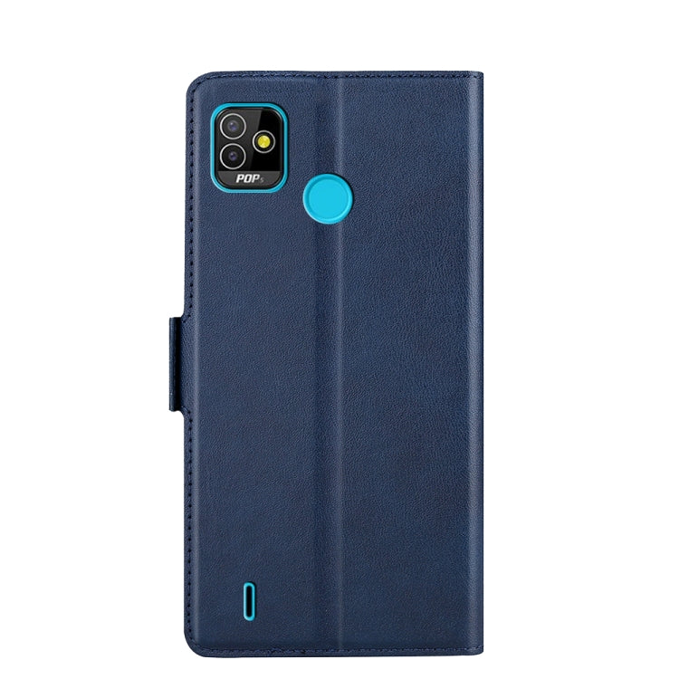 For Tecno Pop 5 Ultra-thin Voltage Side Buckle PU + TPU Horizontal Flip Leather Case with Holder & Card Slot