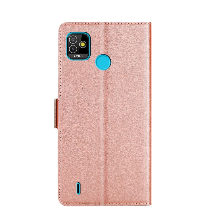 For Tecno Pop 5 Ultra-thin Voltage Side Buckle PU + TPU Horizontal Flip Leather Case with Holder & Card Slot