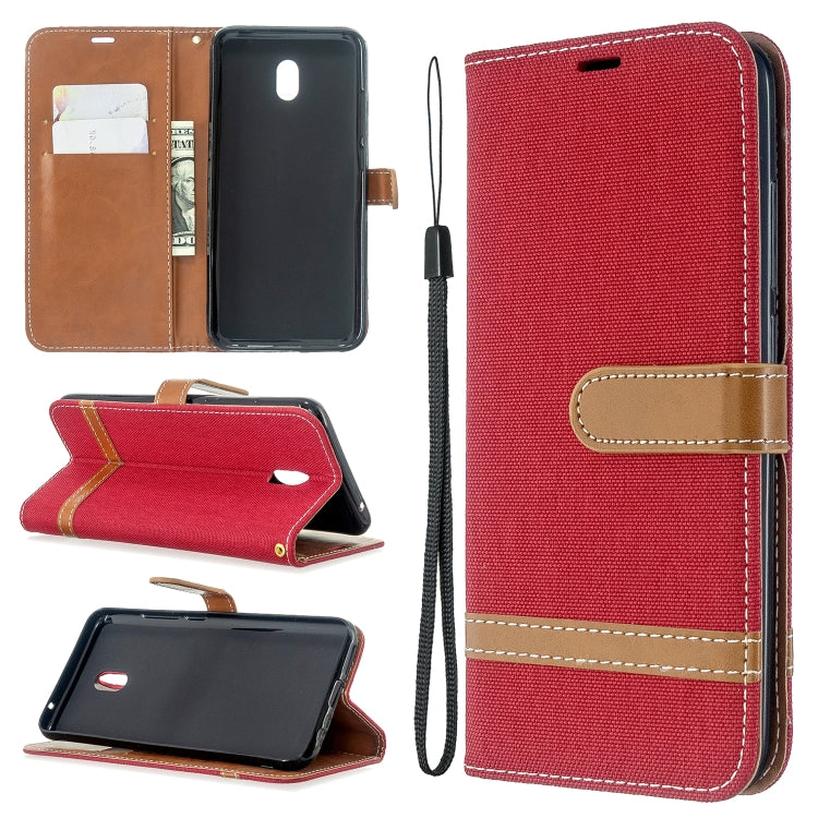 For Xiaomi Redmi 8A Color Matching Denim Texture Horizontal Flip PU Leather Case with Holder & Card Slots & Wallet & Lanyard