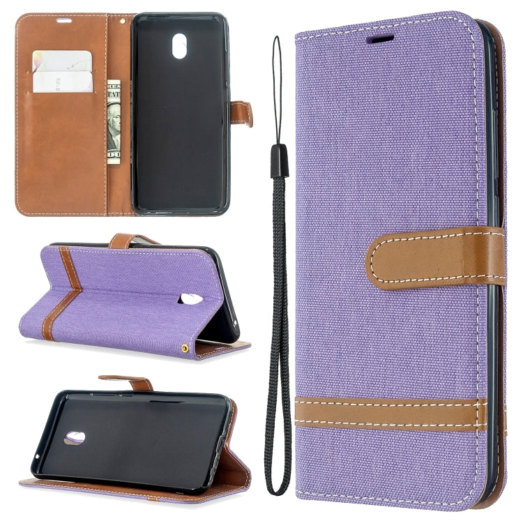 For Xiaomi Redmi 8A Color Matching Denim Texture Horizontal Flip PU Leather Case with Holder & Card Slots & Wallet & Lanyard