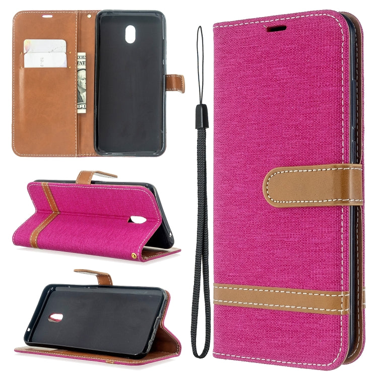 For Xiaomi Redmi 8A Color Matching Denim Texture Horizontal Flip PU Leather Case with Holder & Card Slots & Wallet & Lanyard