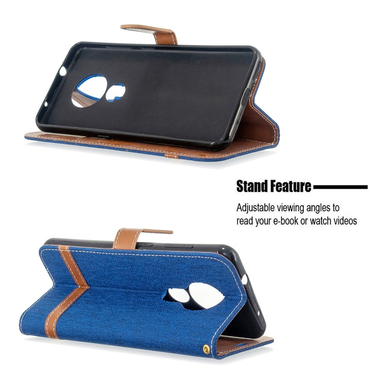 For Nokia 6.2 / 7.2 Color Matching Denim Texture Horizontal Flip PU Leather Case with Holder & Card Slots & Wallet & Lanyard