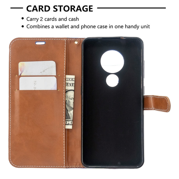 For Nokia 6.2 / 7.2 Color Matching Denim Texture Horizontal Flip PU Leather Case with Holder & Card Slots & Wallet & Lanyard