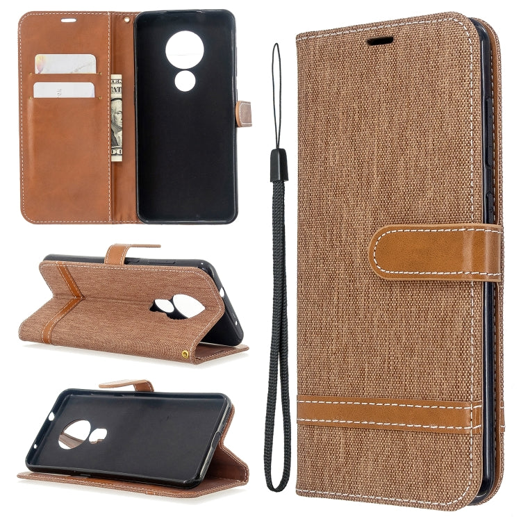 For Nokia 6.2 / 7.2 Color Matching Denim Texture Horizontal Flip PU Leather Case with Holder & Card Slots & Wallet & Lanyard