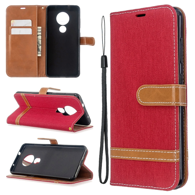 For Nokia 6.2 / 7.2 Color Matching Denim Texture Horizontal Flip PU Leather Case with Holder & Card Slots & Wallet & Lanyard
