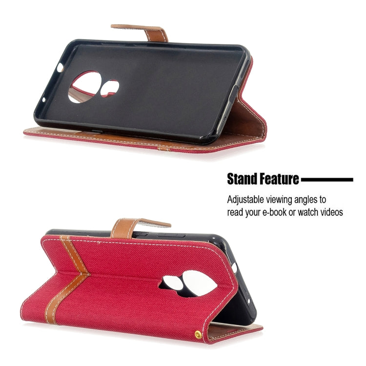 For Nokia 6.2 / 7.2 Color Matching Denim Texture Horizontal Flip PU Leather Case with Holder & Card Slots & Wallet & Lanyard