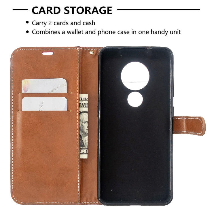 For Nokia 6.2 / 7.2 Color Matching Denim Texture Horizontal Flip PU Leather Case with Holder & Card Slots & Wallet & Lanyard
