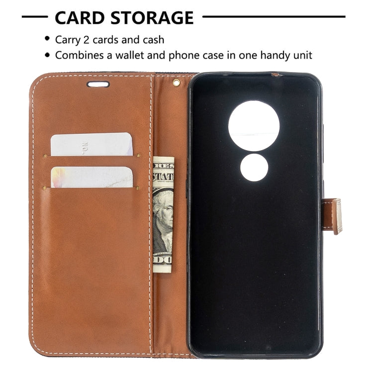 For Nokia 6.2 / 7.2 Color Matching Denim Texture Horizontal Flip PU Leather Case with Holder & Card Slots & Wallet & Lanyard