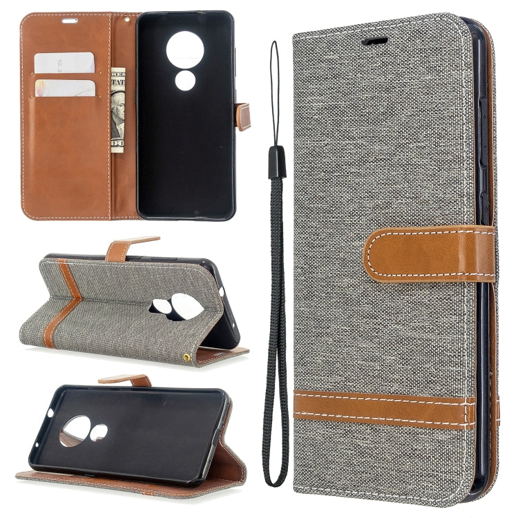 For Nokia 6.2 / 7.2 Color Matching Denim Texture Horizontal Flip PU Leather Case with Holder & Card Slots & Wallet & Lanyard