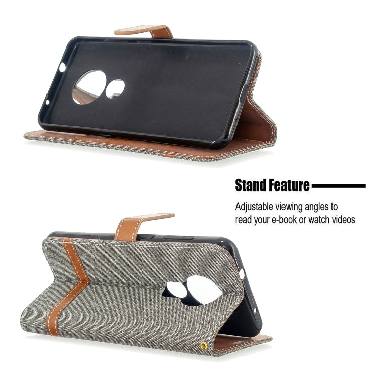For Nokia 6.2 / 7.2 Color Matching Denim Texture Horizontal Flip PU Leather Case with Holder & Card Slots & Wallet & Lanyard