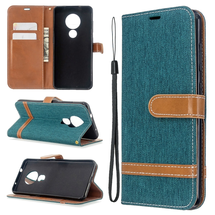 For Nokia 6.2 / 7.2 Color Matching Denim Texture Horizontal Flip PU Leather Case with Holder & Card Slots & Wallet & Lanyard