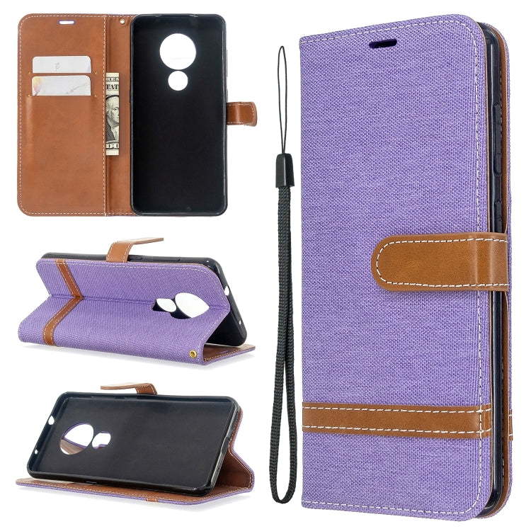 For Nokia 6.2 / 7.2 Color Matching Denim Texture Horizontal Flip PU Leather Case with Holder & Card Slots & Wallet & Lanyard