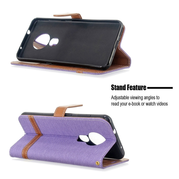 For Nokia 6.2 / 7.2 Color Matching Denim Texture Horizontal Flip PU Leather Case with Holder & Card Slots & Wallet & Lanyard