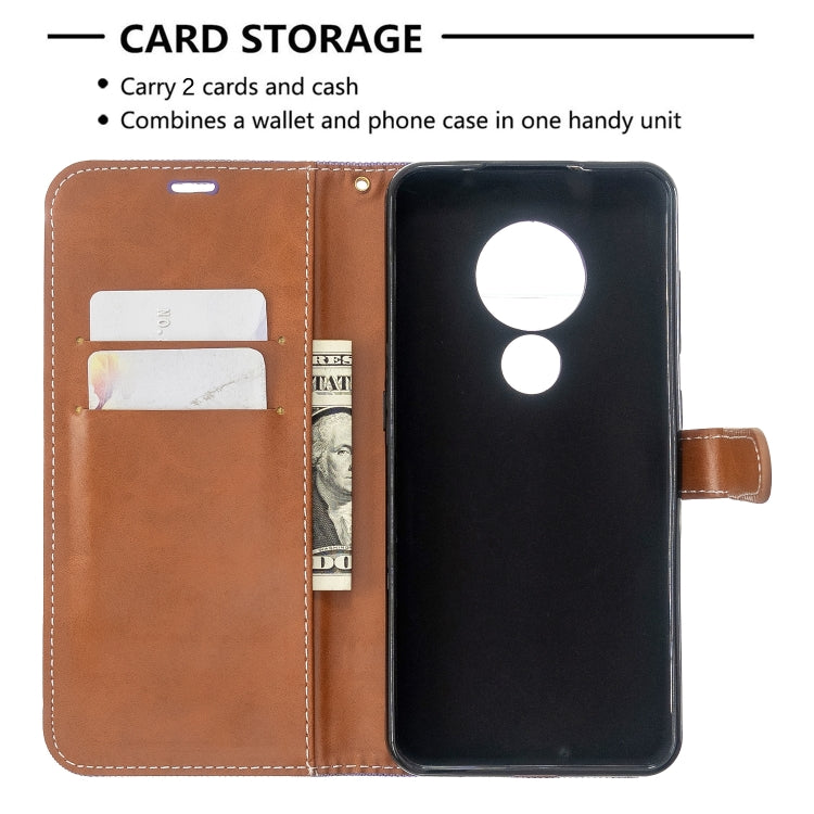 For Nokia 6.2 / 7.2 Color Matching Denim Texture Horizontal Flip PU Leather Case with Holder & Card Slots & Wallet & Lanyard