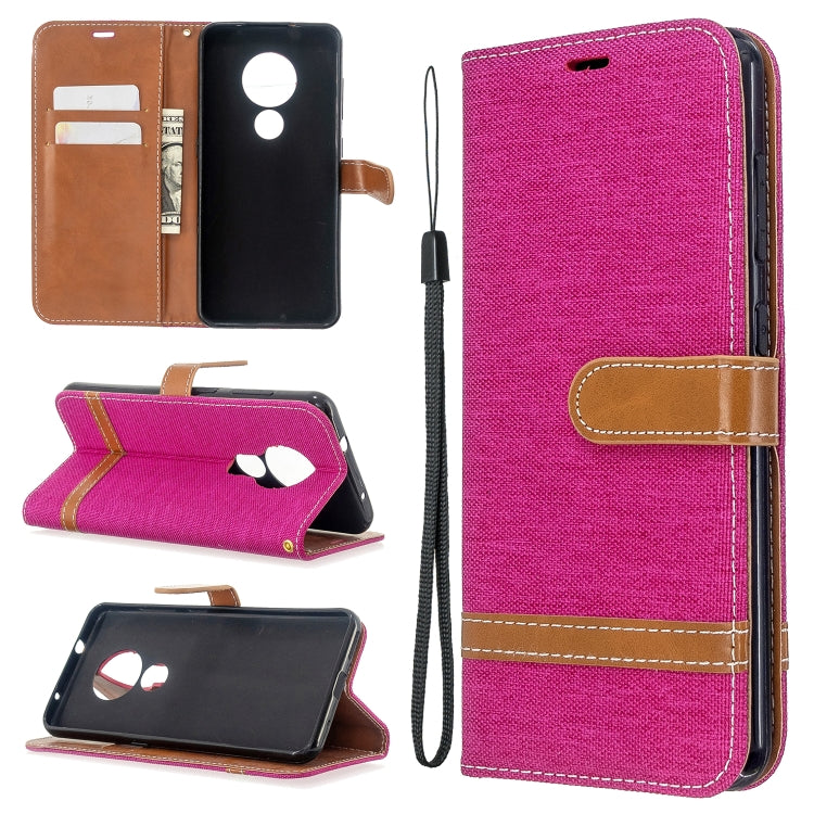 For Nokia 6.2 / 7.2 Color Matching Denim Texture Horizontal Flip PU Leather Case with Holder & Card Slots & Wallet & Lanyard