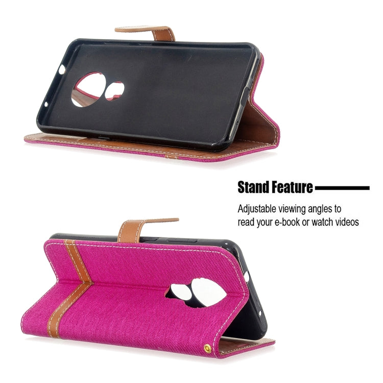For Nokia 6.2 / 7.2 Color Matching Denim Texture Horizontal Flip PU Leather Case with Holder & Card Slots & Wallet & Lanyard