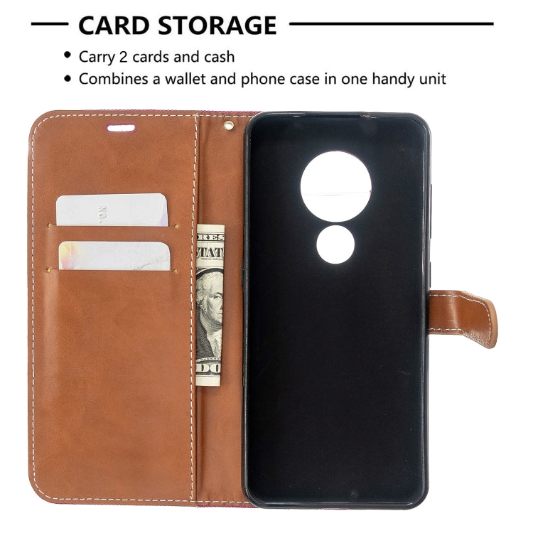 For Nokia 6.2 / 7.2 Color Matching Denim Texture Horizontal Flip PU Leather Case with Holder & Card Slots & Wallet & Lanyard
