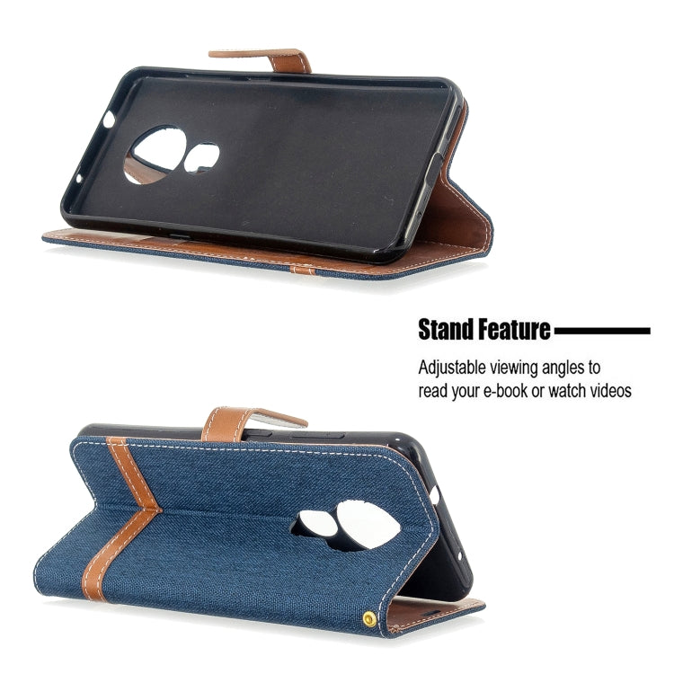 For Nokia 6.2 / 7.2 Color Matching Denim Texture Horizontal Flip PU Leather Case with Holder & Card Slots & Wallet & Lanyard