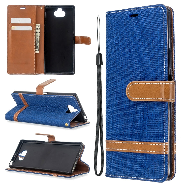 For Sony Xperia 20 Color Matching Denim Texture Horizontal Flip PU Leather Case with Holder & Card Slots & Wallet & Lanyard