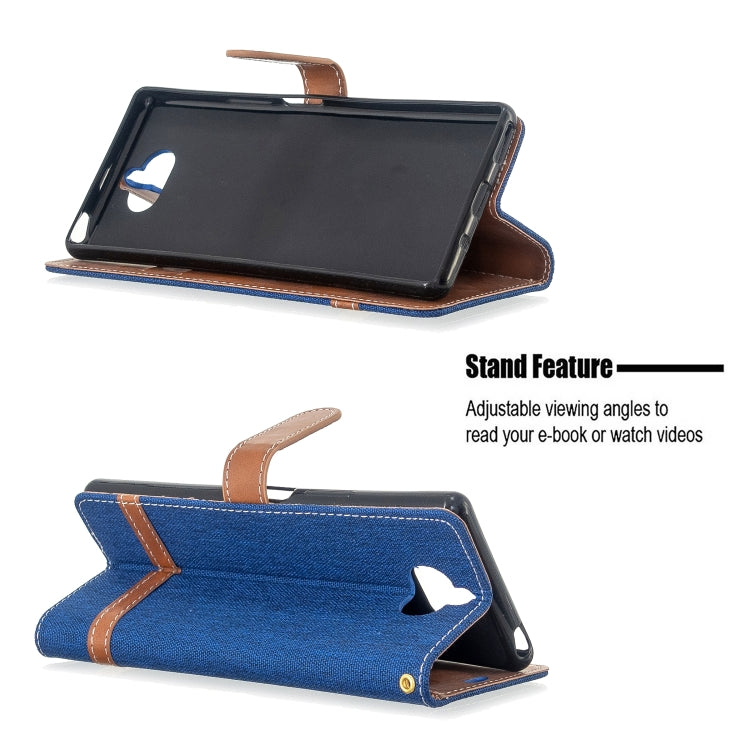 For Sony Xperia 20 Color Matching Denim Texture Horizontal Flip PU Leather Case with Holder & Card Slots & Wallet & Lanyard