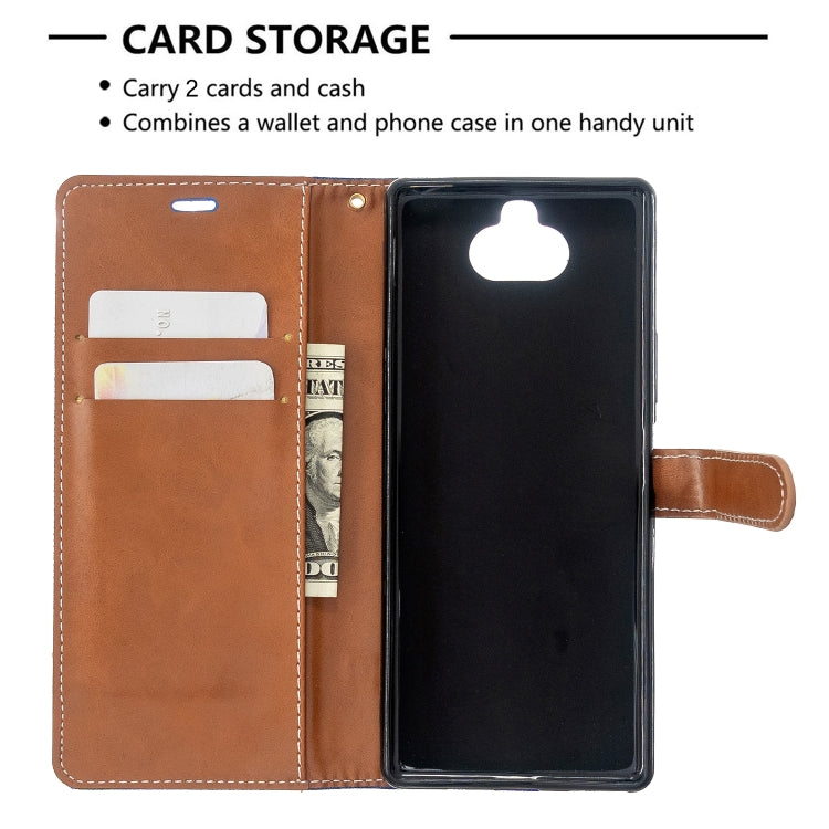 For Sony Xperia 20 Color Matching Denim Texture Horizontal Flip PU Leather Case with Holder & Card Slots & Wallet & Lanyard