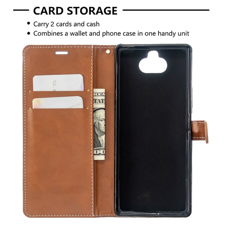 For Sony Xperia 20 Color Matching Denim Texture Horizontal Flip PU Leather Case with Holder & Card Slots & Wallet & Lanyard