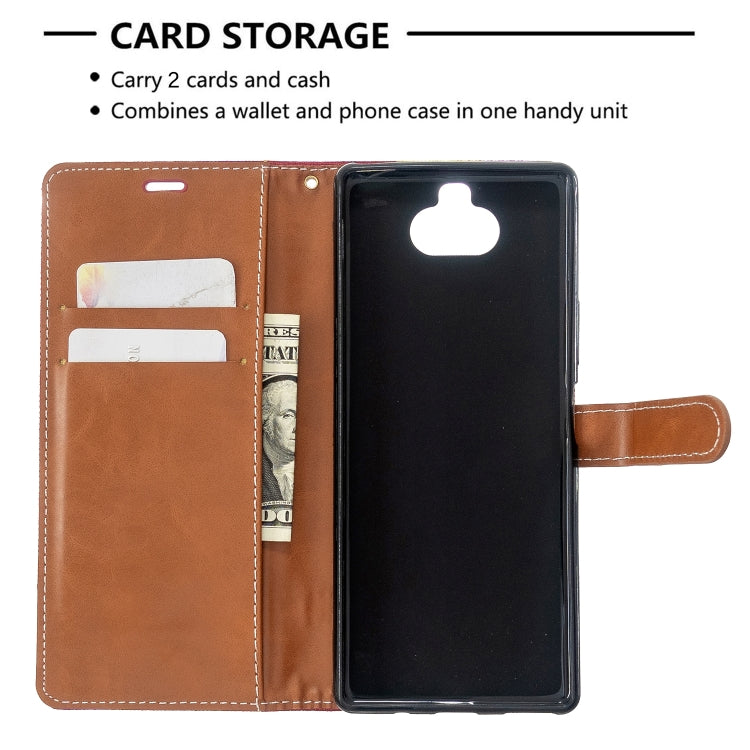 For Sony Xperia 20 Color Matching Denim Texture Horizontal Flip PU Leather Case with Holder & Card Slots & Wallet & Lanyard