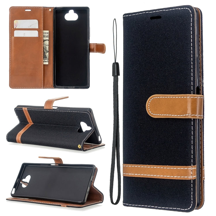 For Sony Xperia 20 Color Matching Denim Texture Horizontal Flip PU Leather Case with Holder & Card Slots & Wallet & Lanyard