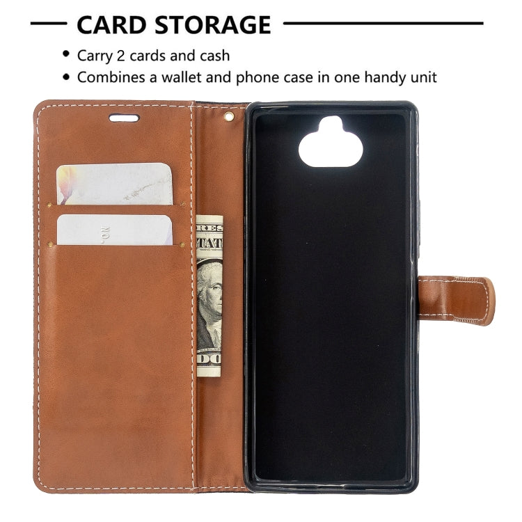 For Sony Xperia 20 Color Matching Denim Texture Horizontal Flip PU Leather Case with Holder & Card Slots & Wallet & Lanyard