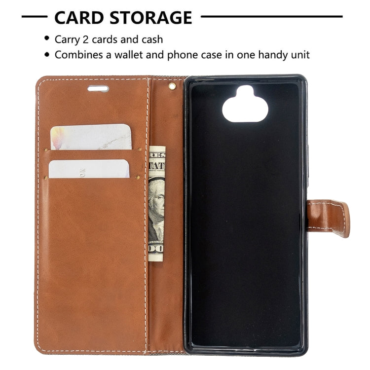 For Sony Xperia 20 Color Matching Denim Texture Horizontal Flip PU Leather Case with Holder & Card Slots & Wallet & Lanyard