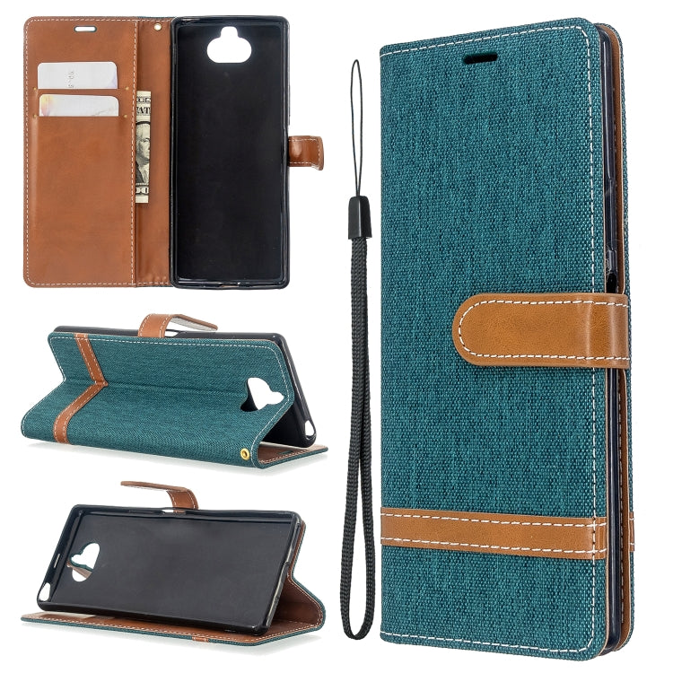 For Sony Xperia 20 Color Matching Denim Texture Horizontal Flip PU Leather Case with Holder & Card Slots & Wallet & Lanyard