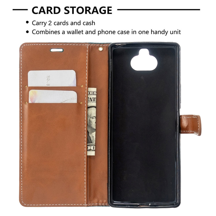 For Sony Xperia 20 Color Matching Denim Texture Horizontal Flip PU Leather Case with Holder & Card Slots & Wallet & Lanyard