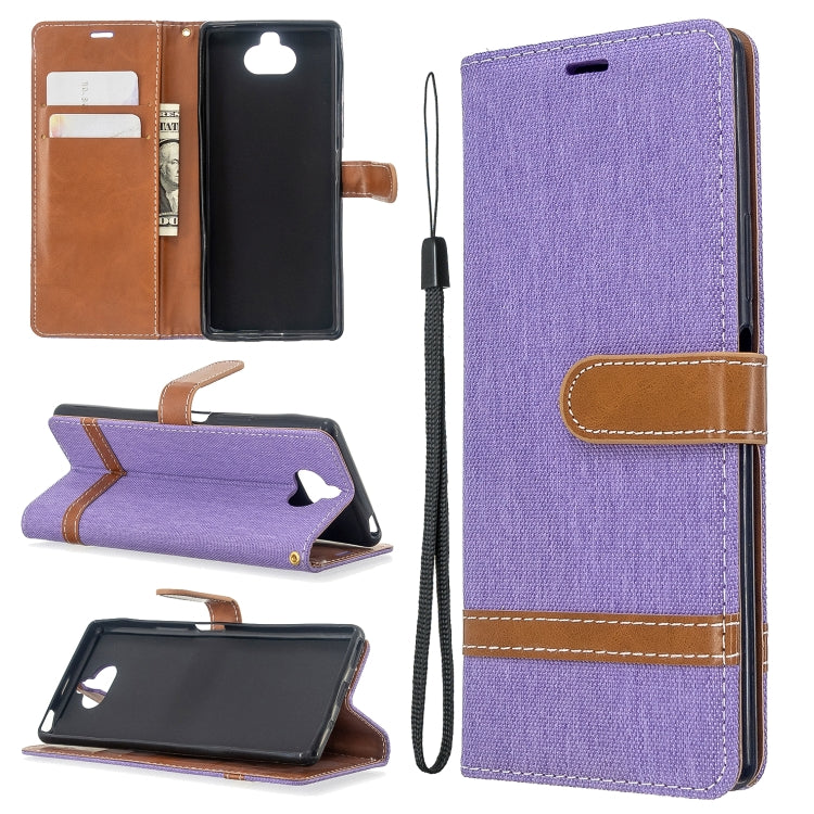 For Sony Xperia 20 Color Matching Denim Texture Horizontal Flip PU Leather Case with Holder & Card Slots & Wallet & Lanyard