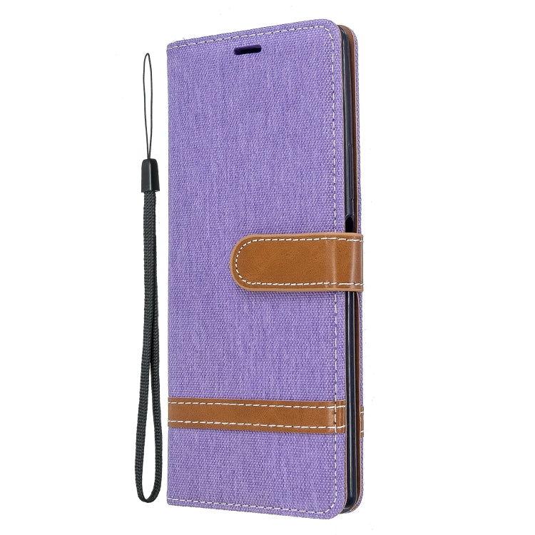 For Sony Xperia 20 Color Matching Denim Texture Horizontal Flip PU Leather Case with Holder & Card Slots & Wallet & Lanyard