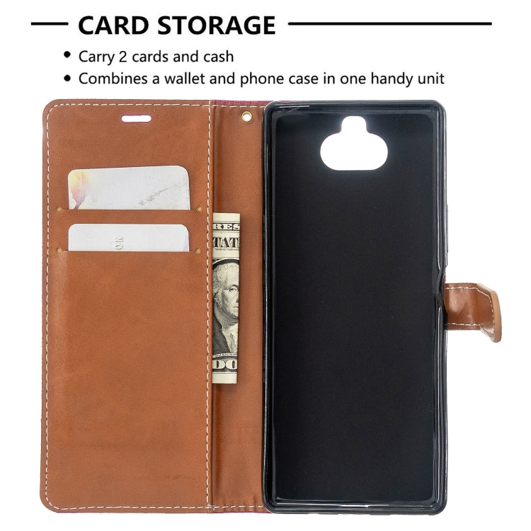 For Sony Xperia 20 Color Matching Denim Texture Horizontal Flip PU Leather Case with Holder & Card Slots & Wallet & Lanyard
