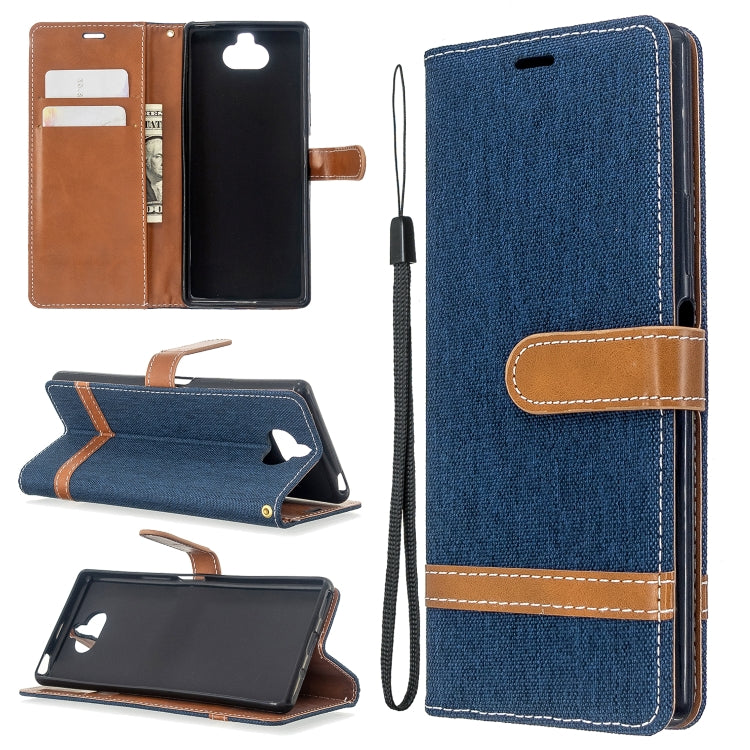 For Sony Xperia 20 Color Matching Denim Texture Horizontal Flip PU Leather Case with Holder & Card Slots & Wallet & Lanyard