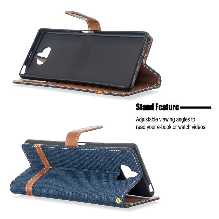 For Sony Xperia 20 Color Matching Denim Texture Horizontal Flip PU Leather Case with Holder & Card Slots & Wallet & Lanyard