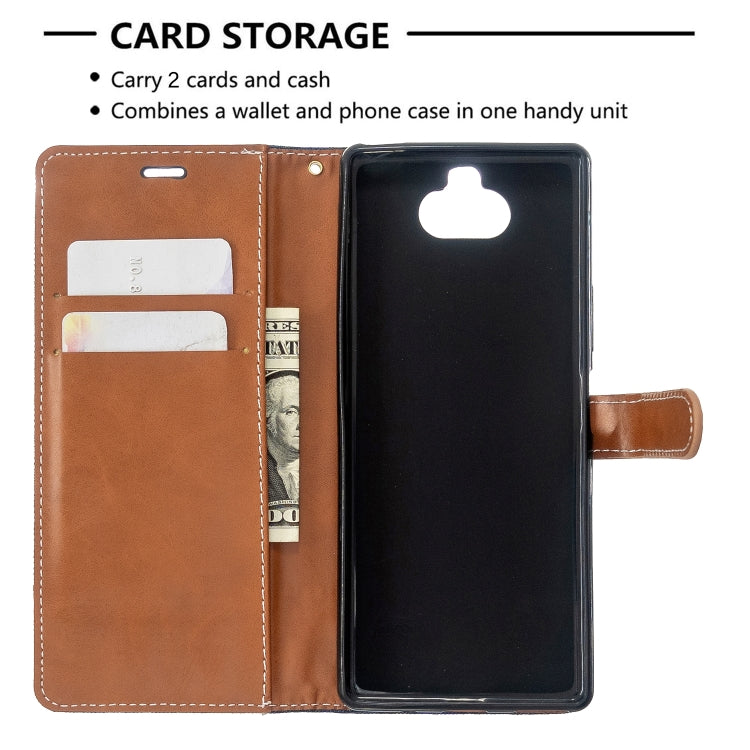 For Sony Xperia 20 Color Matching Denim Texture Horizontal Flip PU Leather Case with Holder & Card Slots & Wallet & Lanyard