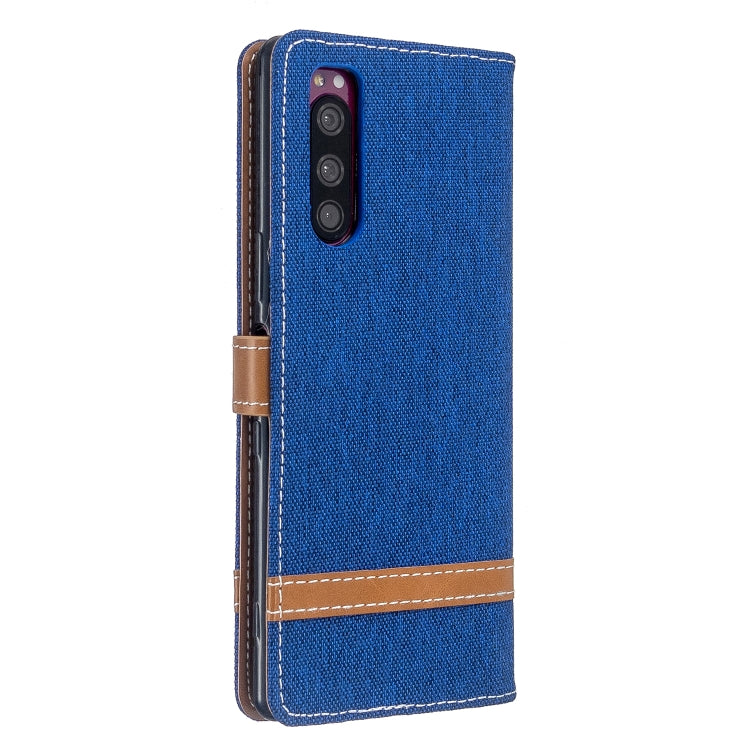 For Sony Xperia 5 / XZ5 Color Matching Denim Texture Horizontal Flip PU Leather Case with Holder & Card Slots & Wallet & Lanyard