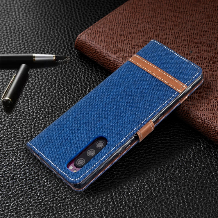 For Sony Xperia 5 / XZ5 Color Matching Denim Texture Horizontal Flip PU Leather Case with Holder & Card Slots & Wallet & Lanyard