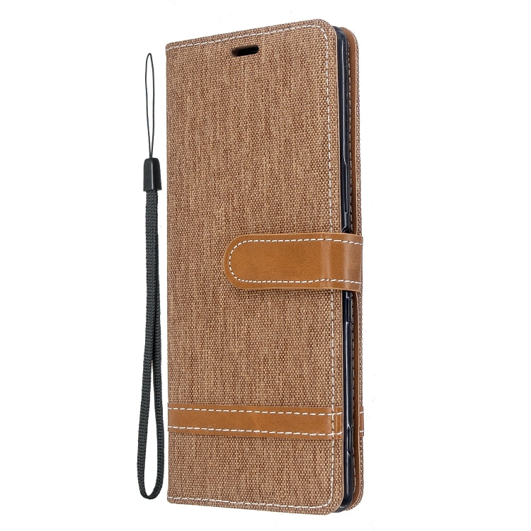 For Sony Xperia 5 / XZ5 Color Matching Denim Texture Horizontal Flip PU Leather Case with Holder & Card Slots & Wallet & Lanyard