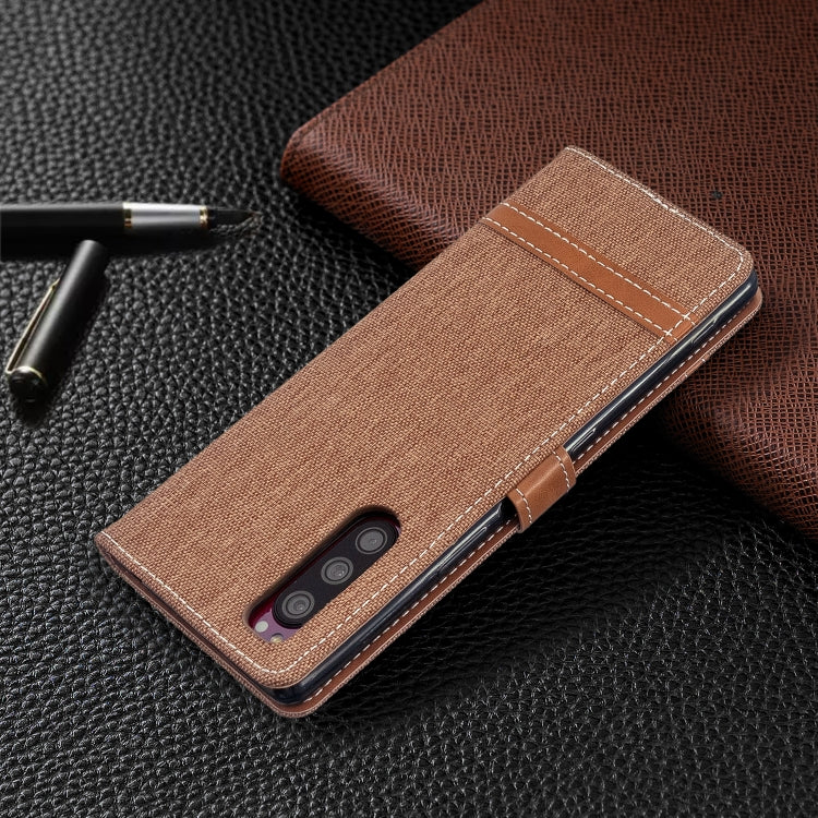 For Sony Xperia 5 / XZ5 Color Matching Denim Texture Horizontal Flip PU Leather Case with Holder & Card Slots & Wallet & Lanyard